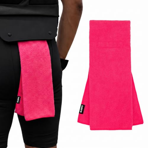 SLEEFS Pink Football Towel with Secure Belt Attachment - 14.5x4in, Cotton