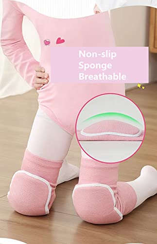 MINILUJIA Kids Pink Breathable Knee Pads XS for Ages 3-5 Sports Support