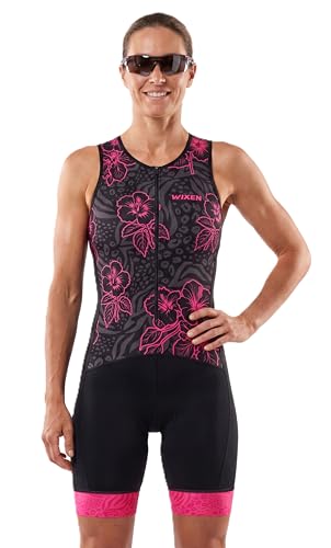 Women's Triathlon Suit - Sleeveless Padded Trisuit with Back Pockets