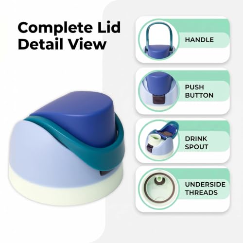 JLDLAI Navy Blue Replacement Lid for Owala 16oz-40oz Water Bottles, Leakproof