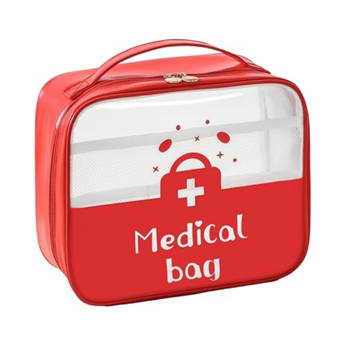 Compact Empty First Aid Bag for Emergency Medical Storage - Red