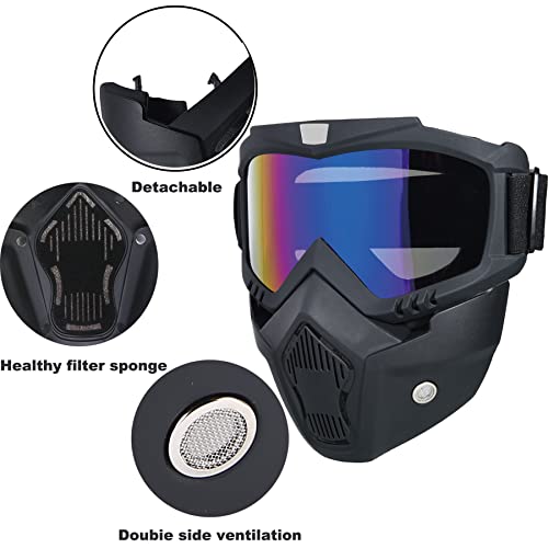 Paintball Mask Anti-Fog - Tactical Full Face Goggles - Colorful