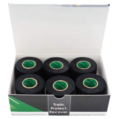 Shield Black 2 Inch Spatting Tape – Athletic Ankle & Joint Support, Tear by Hand, Flexible, Breathable, 6 Pack