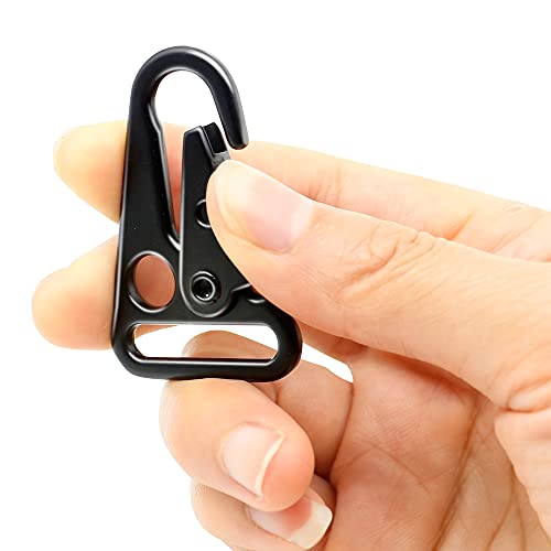 1-Inch Enlarged Mouth Clip Sling Clasp Hook - Black (6-Pack)