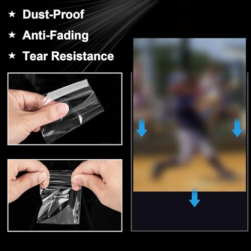 1000 Counts Baseball Trading Card Sleeves - Clear Plastic Protectors - White