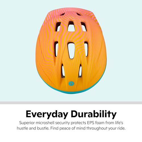 Toddler Bike Helmet - Pink & Orange Wave Design, 48-52 cm