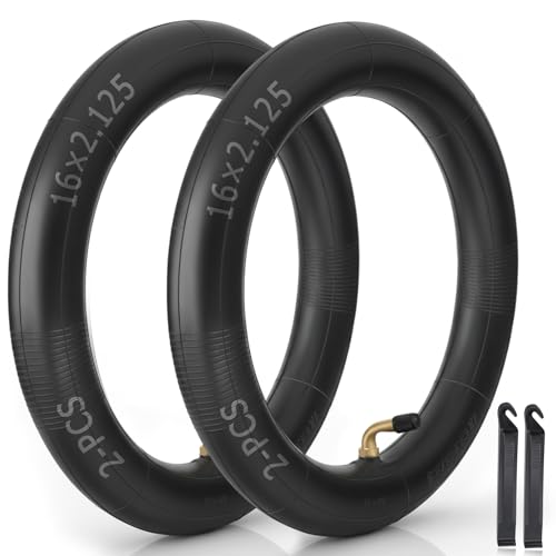 16 Inch Bicycle Inner Tube with Bent Valve Stem - Heavy Duty, Puncture-Resistant, Compatible with 16x1.75-2.125 Bikes & E-Bikes
