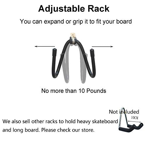 Adjustable Skateboard Wall Rack - Metal Vertical Hanger