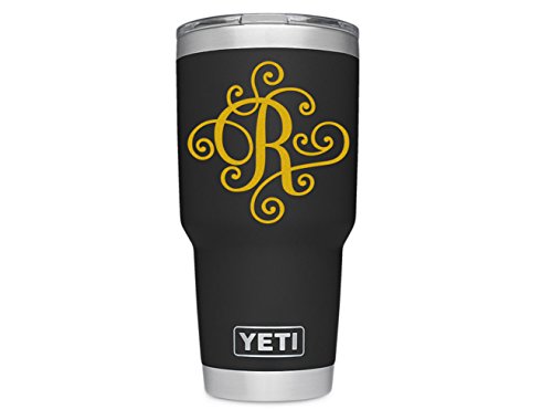 Gold Monogram Die Cut Decal Sticker - Letter R