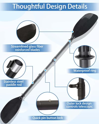 Adjustable Kayak Paddle for Adults 60-85" - Lightweight & Durable
