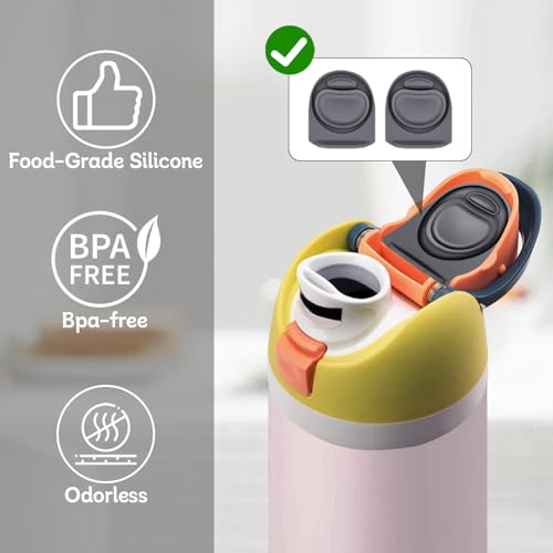 Silicone Replacement Stopper Seal for Water Bottle Lids - 2 Pack, Gray
