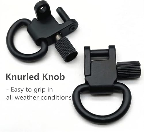 Sling Swivel Mounts with D-Ring - 2PCS Black