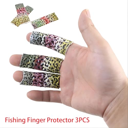 Fishing Finger Protector Tabs - 3 PCS Pink Fish Skin Pattern