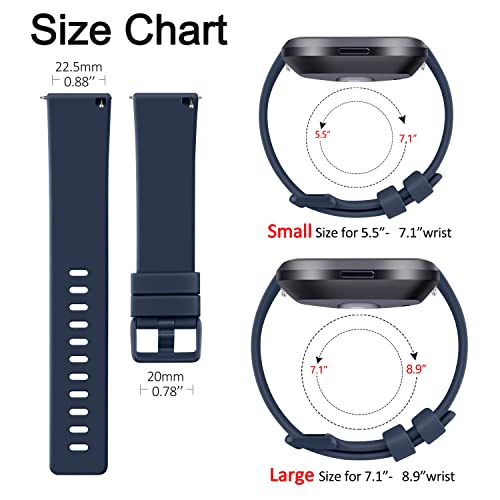 Fitbit Versa Sport Bands 3-Pack - Abyss Blue/Rock Blue/Black - Large
