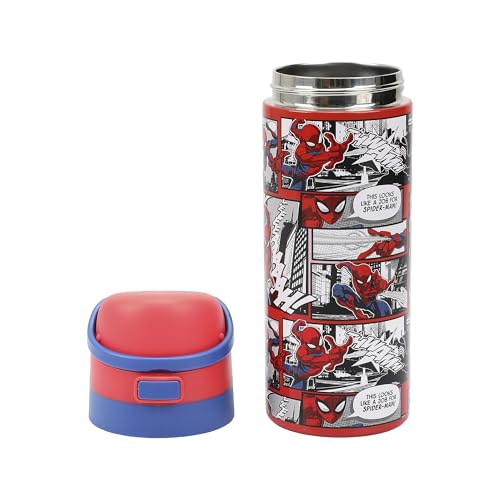Spider-Man Comic Panels 24 Oz Stainless Steel Water Bottle - Kids Travel & Gift