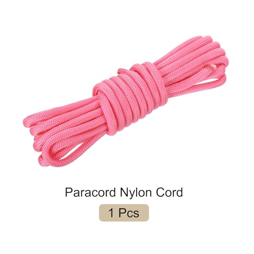 550 Paracord Rope - 10ft Fluorescent Pink Nylon Cord, 7-Strand Core