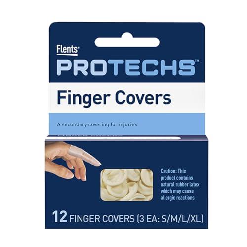 First Aid Finger Covers – Assorted Sizes, 12 Count (3 Each S/M/L/XL)