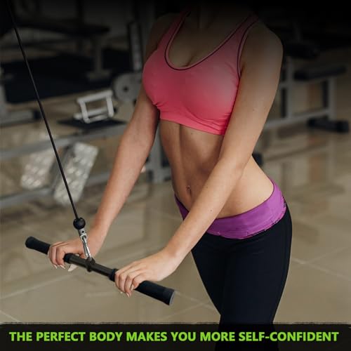 Howffite Black Double D Cable Row Handle Set for Weight Training - 3 Piece