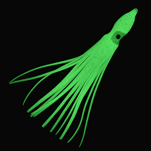 AGOOL 2.75inch Luminous Saltwater Squid Skirts 25pcs Soft Trolling Lures for Saltwater & Freshwater Fishing
