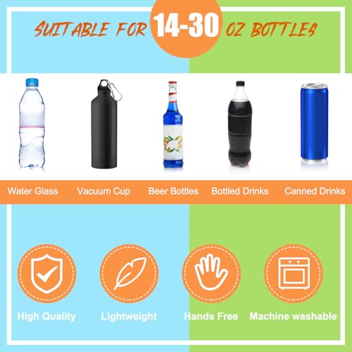 Berlune Mesh Water Bottle Holder with Adjustable Strap - 8 Pack, Multi-Color