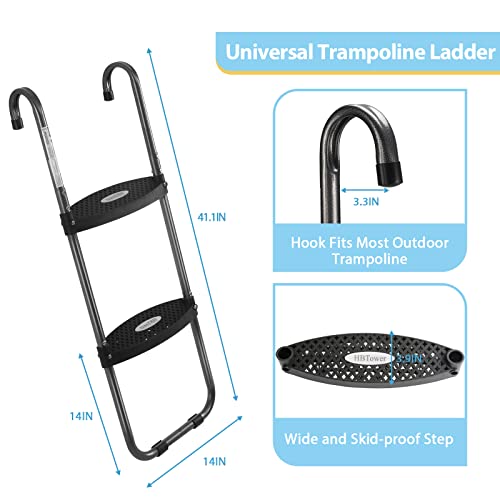 Kids Trampoline Ladder with Wide Steps and Storage Bag - Safe & Durable Climbing Accessory