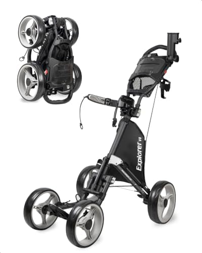 4 Wheel Golf Push Cart - Explorer Version V8 - Dark Grey
