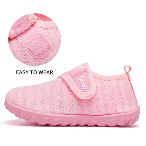 Racqua Toddler Water Shoes - Pink, Quick Dry Non-Slip Aqua Shoes for Boys & Girls
