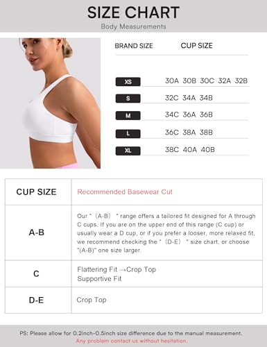 ENERBLOOM Women's Strappy Sports Bra, Medium, White, A-C Cups