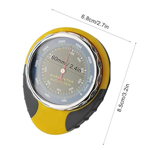 4-in-1 Altimeter Barometer & Thermometer for Outdoor Use - Yellow