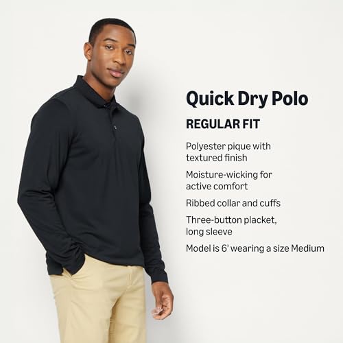 Amazon Essentials Men's XL Quick Dry Golf Polo Shirt Anthracite