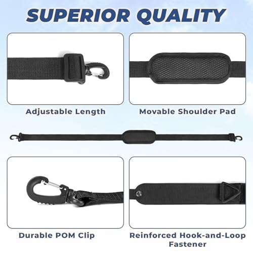 Ski Strap & Pole Carrier - Adjustable Shoulder Strap - 2 Pack