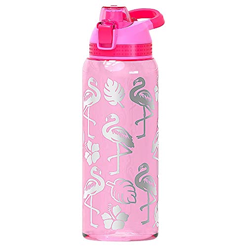 30oz Glitter Flamingo Water Bottle for Women & Girls