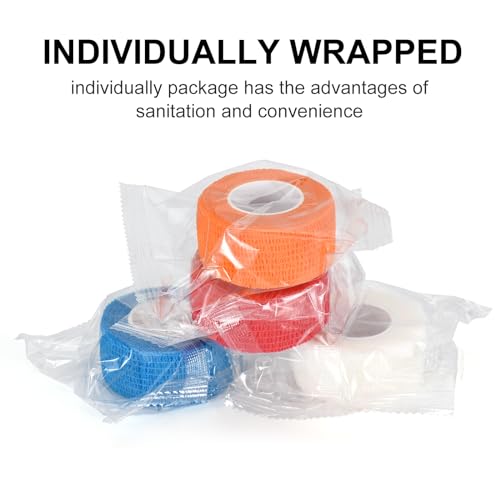 Self-Adhesive Cohesive Bandage Wrap - 12 Pcs Mix Color, 1 Inch