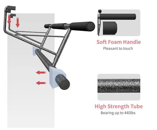 MOMODA Heavy-Duty Door Pull-Up Bar – No-Drill, Fits 23.6–34.6 in Doorways