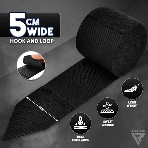 Boxing Hand Wraps 4.5M - Black Semi-Elastic MMA Inner Gloves