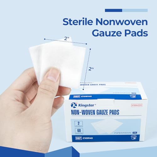 Sterile Nonwoven Gauze Pads, 2"x2", 60 Packs - 120 Pieces