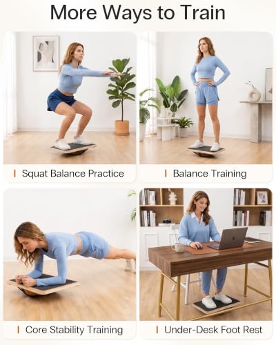 StrongTek Wooden Balance Board - Advanced 360° Wobble Version