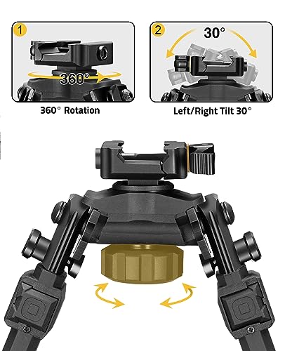 Adjustable Rifle Bipod with Quick Release - Black