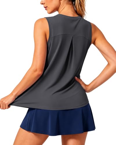 Women's Sleeveless Workout Tank Top - Quick Dry, Small - Dark Grey