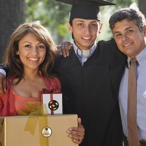 Graduation Stickers Class of 2026 - 500 Black & Gold Labels