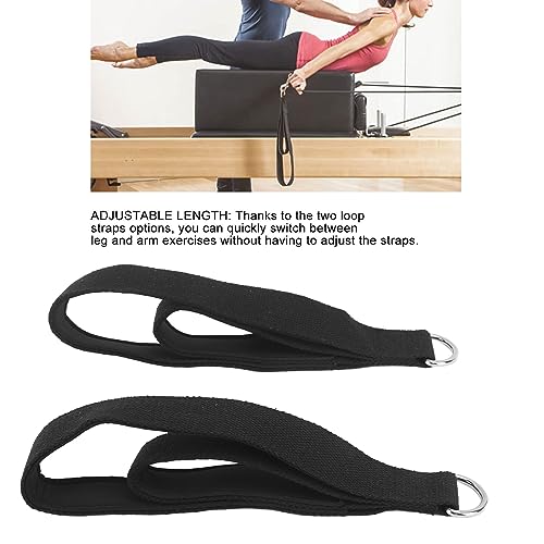 Adjustable D Ring Pilates Straps - Anti-Slip Double Loop for Home Gym