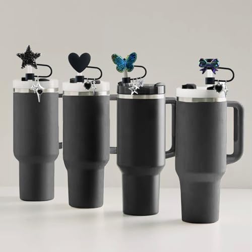 Silicone Straw Covers for Stanley Cup 30/40 OZ - Black