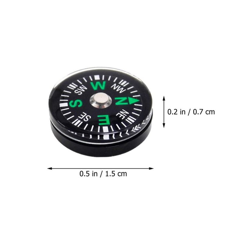 15mm Pocket Survival Button Compass Mini Backpacking Compass for Boating Camping Hiking 5PCS