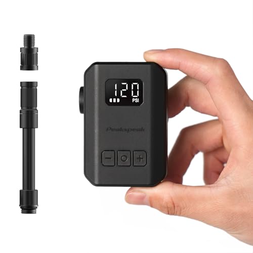 Portable Electric Bike Pump 120 PSI with Digital Gauge for Presta & Schrader Valves