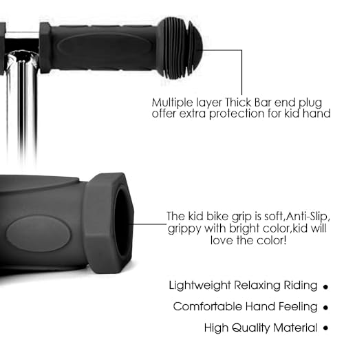 Scooter Grips for Kids - Soft TPR Handlebar Grips 22.2mm - Black