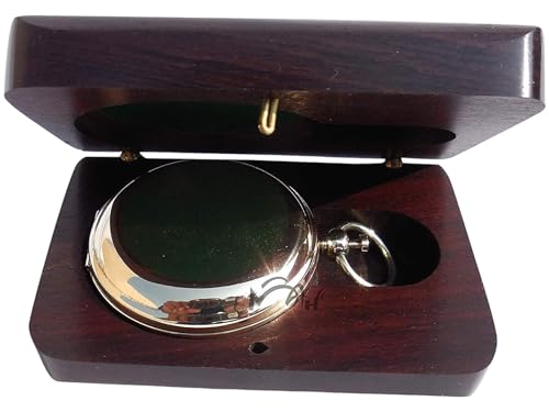 MAH Brass Compass Gift – Classic Edition with Wooden Box for Graduation, Birthday & Keepsake
