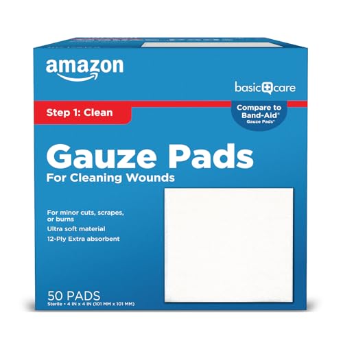 Sterile Gauze Pads 4x4" - Extra Absorbent Wound Dressing, 50 Count