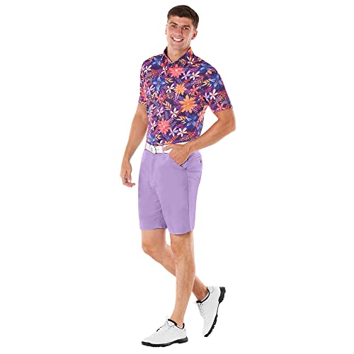 Royal & Awesome Pastel Purple Men's Golf Shorts Slim Fit Fun Bright Design