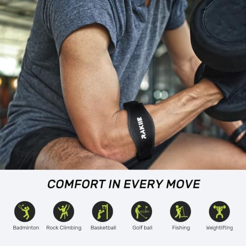 Rakiie 2 Pack Tennis Elbow Brace with Adjustable Strap