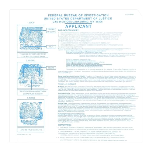 30 Pack FD-258 Fingerprint Kit - Includes Reusable Ink Pad, Instructions, Newest Version (11-1-20) for Fingerprinting SBR & More